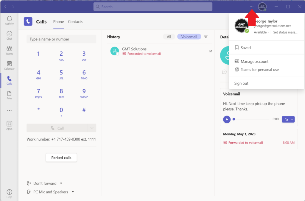 microsoft teams call forwarding to voicemail