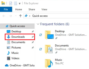 File Explorer - Quick Access Downloads Folder