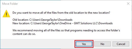 Move Downloads Folder