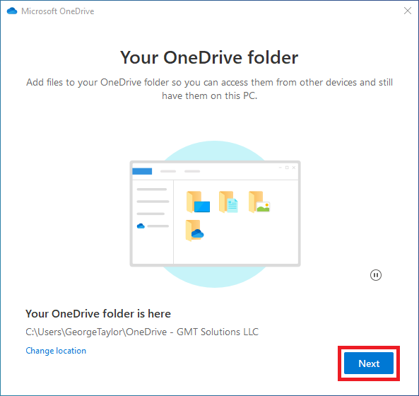 OneDrive folder location