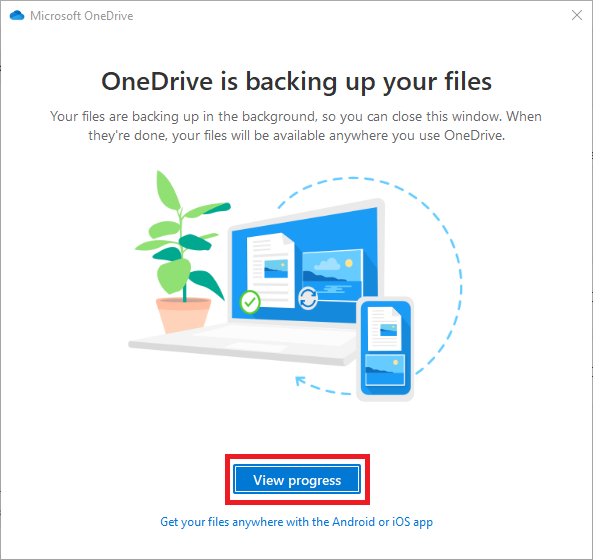 OneDrive is back up your files